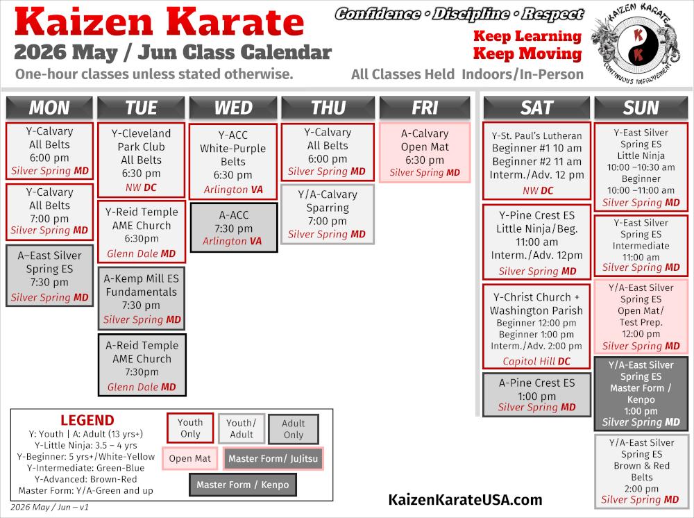 2026 May - June Schedule