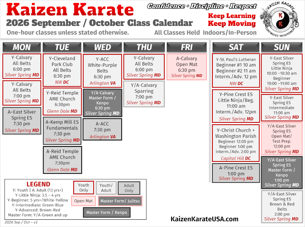 2026 Sep - Oct Schedule